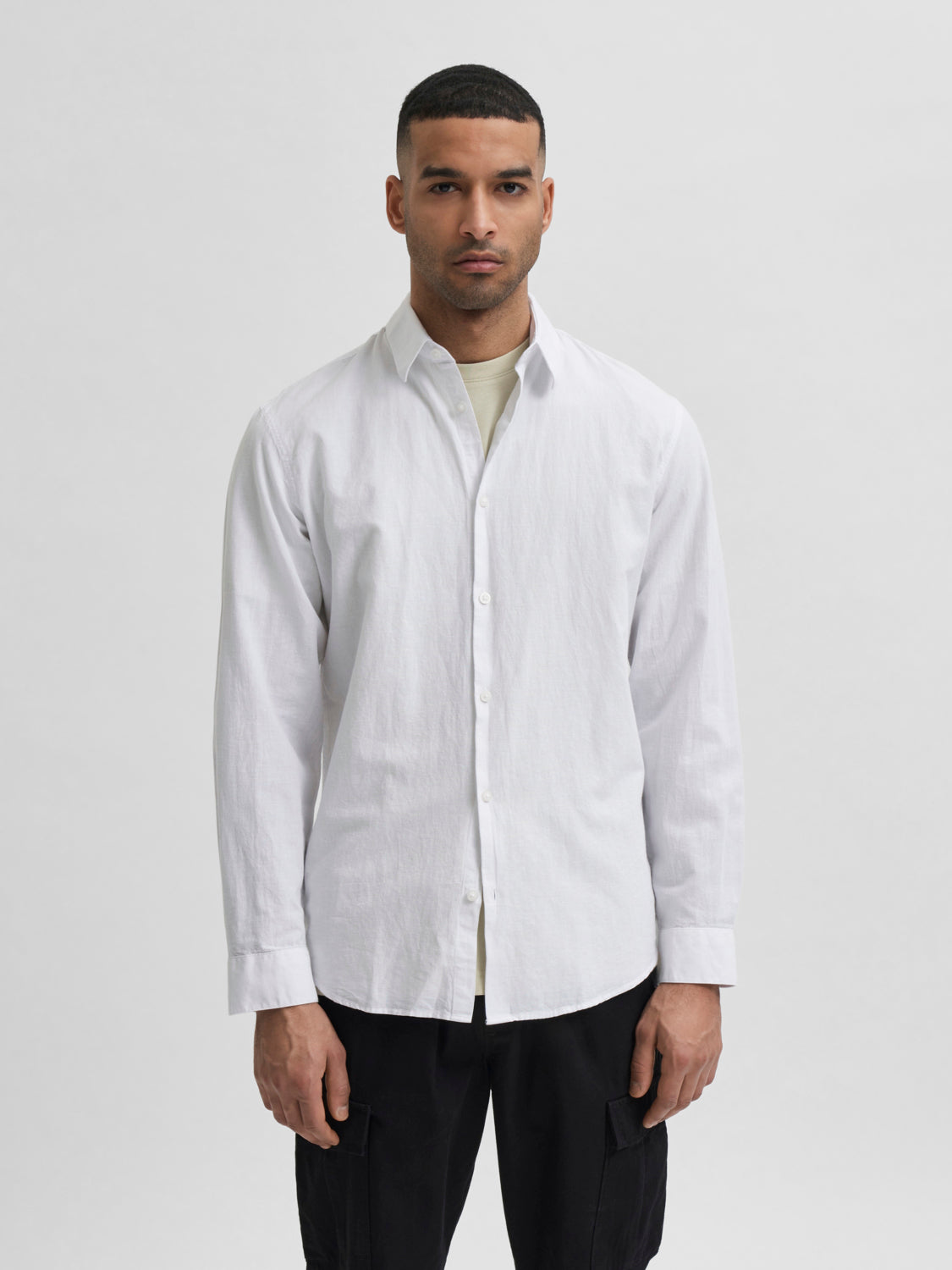 SLIM NEW-LINEN Shirts - White